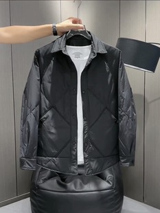Light Mature Style Lightweight Down Jacket 2023 Winter New All-match Fashionable Casual Down Shirt Jacket for Men