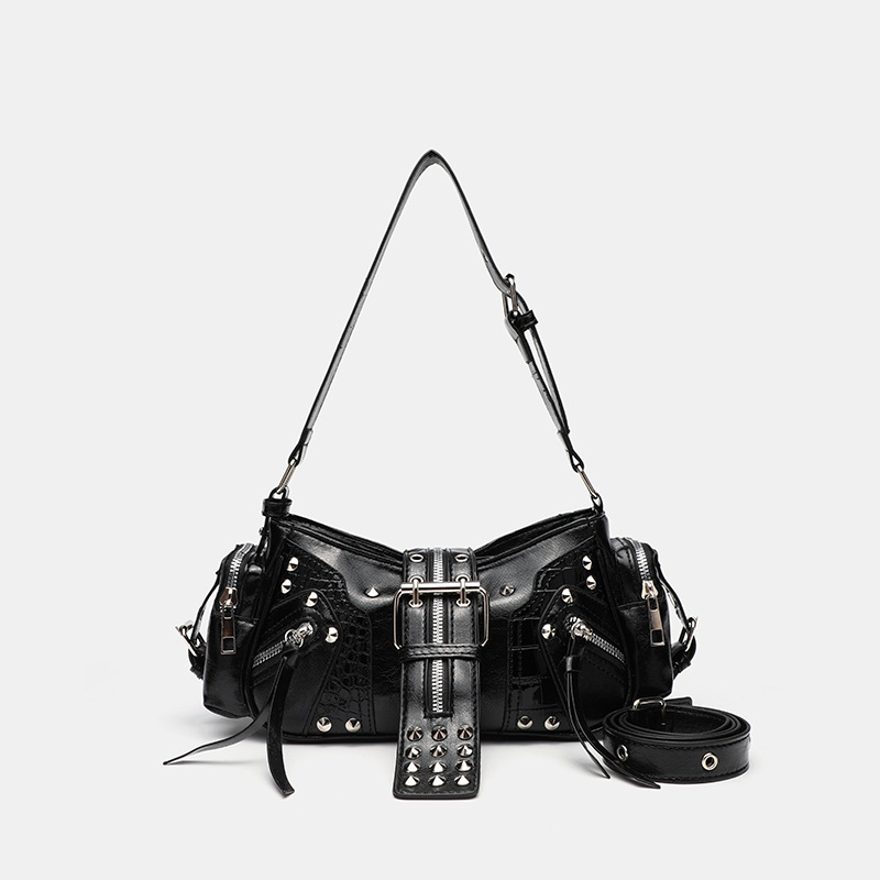New European and American Retro Handbag, Niche Design, Trendy Y2K Shoulder Bag, Commuter Crossbody Motorcycle Bag, Cross-Border Hot Item
