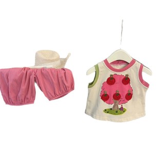[Cream Home] Ins Blogger! Baby Girl's Cute Stereo Crocheted Apple Tree T-Shirt Bloomers Style Suit