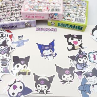 Girl's Heart Sanrio Kulomi 60 3 Stickers Gift Box Children's Cartoon Cute Creative Stationery Wall Stickers