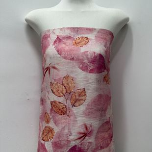 Tencel Lyocell Vintage Leaf Printed Fabric New Chinese Style Women's Big Floral dress Shirt Cheongsam Cloth