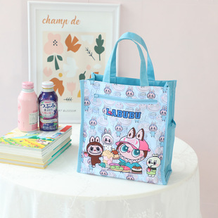 Cute Cartoon Oxford Cloth Waterproof Portable Double-Layer Tram Bag Student Portable Zipper A4 Document Art Storage Bag