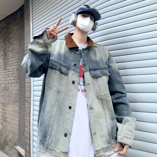 Tao Street Tide бренд ретро синее мытье весной и осенью джинсовое пальто мужской дизайн свободный нишевые дикие американские куртки