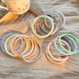 New Chinese Style Glass Imitation Chalcedony Bracelet Female Dry Rose One Step Jingle Bracelet Little Red Riding Book Same Style Bracelet