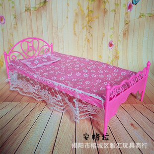 Детская кукла 30CM Furniture двуспальная кровать постельное белье подушка кровать дом игрушка стеганое одеяло мебель