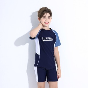 2025 Boys Middle and Big Children plus size Students Split Swimsuit Chubby Children Teenage Boys Swimming Trunks Children Swimsuit