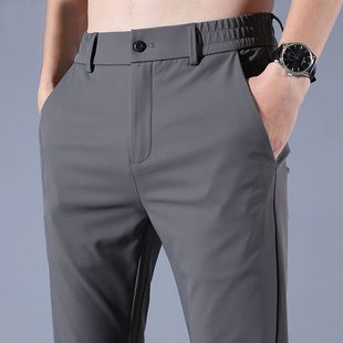 Semi-elastic Waist Summer Thin Men's Casual Pants Straight Pants Young and Middle-aged Business All-match Trousers Business Men's Pants