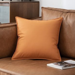 Technology Cloth Pillow Light Luxury High-grade Sofa Living Room Bedside Office Leather Pillow Cushion Optional Pillowcase