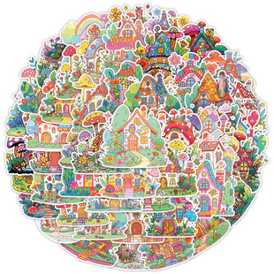 50 Super Color Children's Hand-painted Graffiti Stickers Creative Stationery Stickers Water Cup Computer Waterproof Decorative Stickers Wholesale