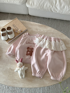 Baby's suit 2025 Spring New Children's Cartoon Jacket Outer Wear Baby Clothes Two-piece Set Spring and Autumn Class A