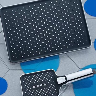 Cross-border square button three-function supercharged shower hand-held nozzle strong pressure shower head home bath shower head