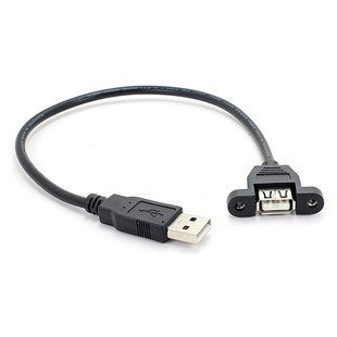 USB2.0 extension cord with ears can be fixed lock screw panel cord USB female half cover head USB 2.0 male turn Mother