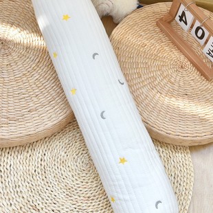 Newborn cotton quilted embroidery cylindrical pillow crib cylindrical anti-collision buffer fence baby bed fence bed enclosure