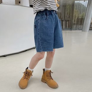 Big Children's Wear Loose Denim Pants Children's Western Style Shorts Girls' Hot Pants Internet Popular Casual Pants 2024 Summer New Arrival