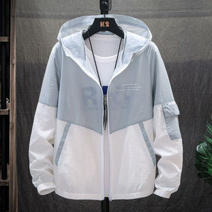 Summer Men's Sunscreen Coat Ultra-thin Student Sunscreen Jacket Fashionable Breathable UV Protection Skin Clothes