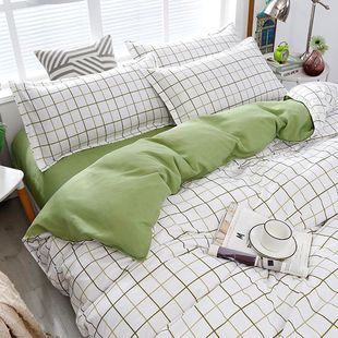 Comfortable Quilt Cover Single Piece Washed Cotton Quilt Cover Single Bed Three Piece Set 150X200X230 Four Piece Set
