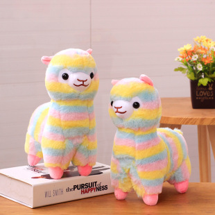New Rainbow Sheep Doll Color Grass Mud Horse Plush Toy Sheep God Beast Theme Activity Doll Machine Doll