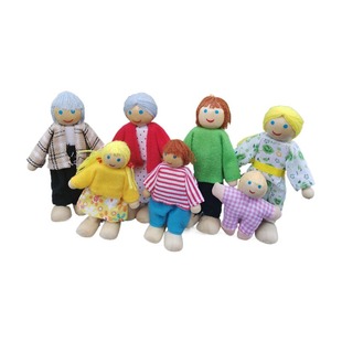 Cross-border classic old doll 6.7.8 wooden play doll puzzle toy parent-child joint movable