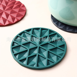 2022 new diamond pattern silicone heat insulation Mat Diamond pot bowl mat anti-scalding high temperature table mat coaster non-slip