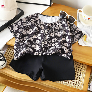 Summer New Hong Kong Style Boys' suit Western Style Short-sleeved Shirt Children's Fashionable suit Casual Short-sleeved suit Children's Wear
