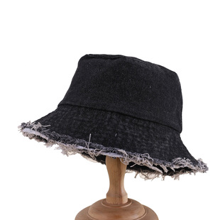 Japanese and Korean New Arrival Bow Denim Fisherman Hat Women's Spring and Summer Sunshade Sweet Basin Hat Shows Face Tide Denim Travel