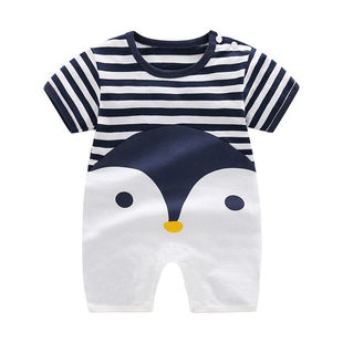 Baby Clothes Summer Thin 0-12 Months Jumpsuit Pajamas Pure Cotton Baby Baby suit Super Cute Climbing Wear