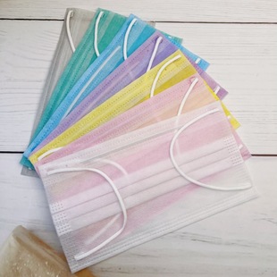 in stock disposable 2-layer adult mask solid color color variety of independent packaging can be exported across borders