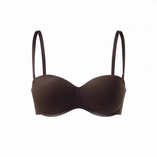 Japanese Traceless Glow Underwear Women's Small Chest Push-up Large Round Cup Non-steel Ring Comfortable Traceless Half Cup Bra