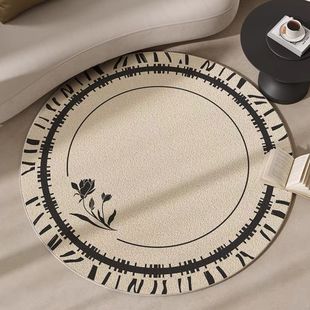 American retro cashmere-like round carpet living room coffee table blanket light luxury high-grade bedroom bedside blanket rocking chair floor mat
