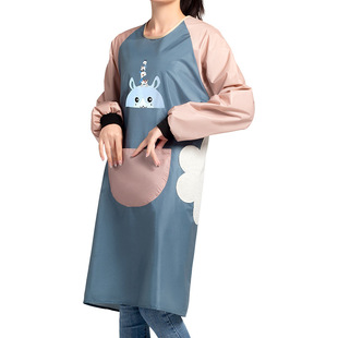New Long-sleeved Tableware Apron Women's Household Kitchen Overalls Internet Celebrity Same Style Fashion Women's Work Clothes Set logo