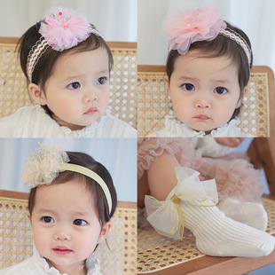 Baby Socks Hair Band Set Cute One Year Old Baby Photo Headwear Princess Hairpin One Year Old Crown Birthday Gift Box