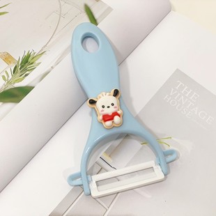 Household Peeling Knife Cute Cartoon Fruit Peeler Potato Carrot Peel Melon Planer Flat Mouth Ceramic Knife
