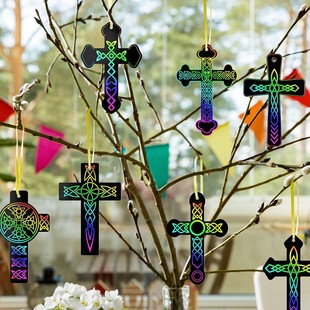 Factory direct cross scratch painting DIY bookmark creative scratch paper children's painting cross-border art supplies wholesale