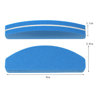 Cross-border source nail art mini small size half moon sponge file crescent double-sided polishing sponge nail file strip