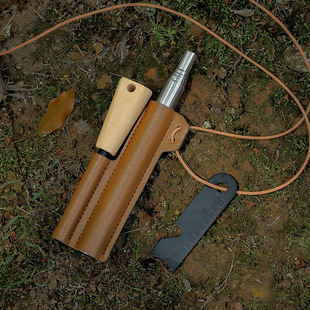 Outdoor Blow Fire Tube Flintstone Set Camping Retractable Stainless Steel 5 Section Blow Fire Tube Solid Magnesium Stick