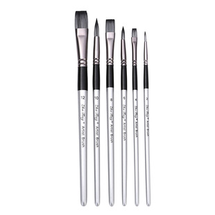 Cross-border 6 nylon wool brush set silver gray rod watercolor brush paint brush art supplies brush wholesale