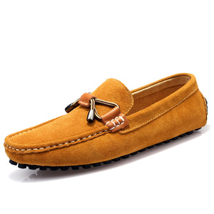 Cross-border Live Selling Doug Shoes Men's Genuine Leather Frosted Slip-on Lazy Shoes British Trendy Brand Casual Leather Shoes