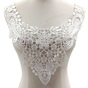 Water soluble lace collar flower Three-Dimensional Hollow corsage polyester silk embroidery false collar DIY lace accessories