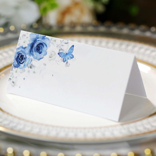 Amazon printing rose three-dimensional card hollow European wedding seat card table card name seat card