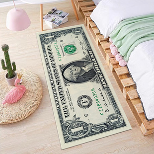 Amazon Creative Dollar Floor Mat Cartoon Simulation Banknote Bedroom Long Bedside Blanket Personalized Door Mat Foot Mat