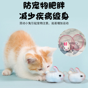 Electric simulation plush little hamster squirrel Rabbit roller ball running wheel funny cat dog walking artifact for boys and girls pet toy
