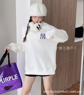 MLB Fashion Brand Autumn and Winter New Men's and Women's Crewneck Korean Style NY Vintage Old Flower Full F Print Fashion Trendy Tray Crewneck Sweat