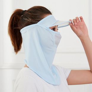 Women's Summer Riding Breathable Veil Neck Protection Ear Protection Sunscreen Sunscreen Hat UV Protection Ice Silk Sunscreen Mask