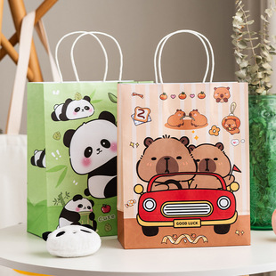 Inspirational Portable Gift Bag Creative Cartoon Paper Bag School Companion Handbag Advanced Sense Colorful Ins Style Gift Bag