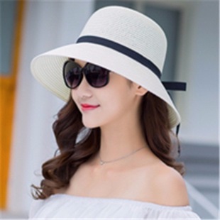 Straw Hat Women's Summer Sunshade Hat Folding Hat Women's Sun Hat Seaside Leisure Holiday Beach Hat Big Rim Sunscreen Hat