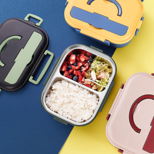 304 Stainless Steel Insulated Lunch Box for Primary School Students Food Grade Children's Compartmentable Bento Box for Men and Women