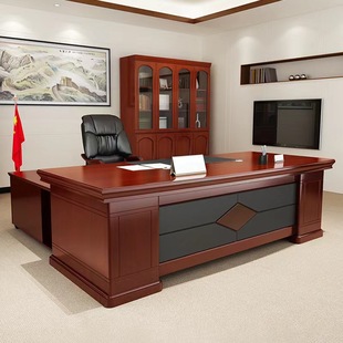 Paint Boss Table Sticker Manager Table Executive Desk President Manager Office Table and Chair Combination with Lock Side Cabinet