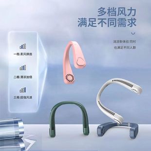 Neck Fan Mini Household Small Fan Student Men's and Women's Portable USB Fan Silent Bladeless Charging Fan