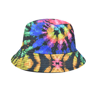 2021 European and American Hip-Hop Colorful Tie-Dye Fisherman Hat Men's and Women's Colorful Cross-border Fashion Spring and Autumn Dust-proof Sun Hat
