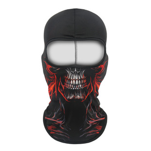 Motorcycle Riding Headgear Digital Printing Sweat Absorbing Breathable Sunscreen Ice Silk Hat Trendy Liner Windproof Sunshade Mask